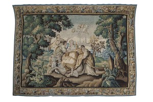 AN EARLY 18TH CENTURY AUBUSSON TAPESTRY, depicting the Rape of Europa (15,000-20,000)