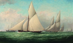 SAMUEL WALTERS (1811-1882) Yachts Racing Past the Irish Light Vessel off Dublin Bay 