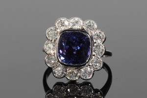 A diamond and tanzanite cluster ring (4,000-5,000).