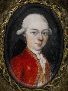 Portrait miniature of Mozart, 1777, by an anonymous artist.