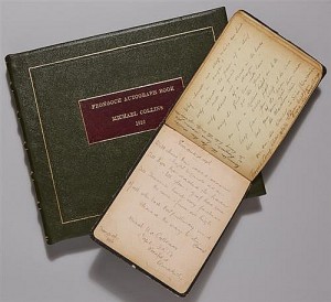 This 1916 autograph album contains a page written by Michael Collins.