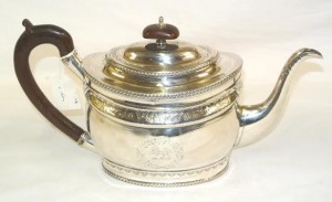 A c1800 Cork silver teapot by Augustus Whelpley.