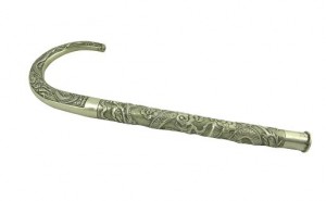 A silver parasol handle by Kwan Wo of Hong Kong and Canton.