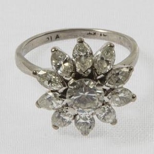 A diamond cluster ring (2,800-3,500).