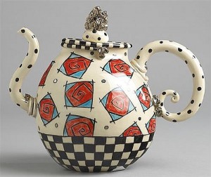 Ann-Marie Robinson - Trapped Red Roses Teapot 2008 (80-100).