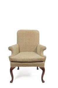 A George II walnut framed elbow chair (1,000-2,000).