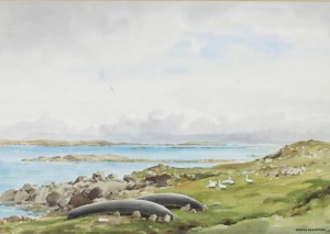 Frank Egginton - Geese on the shore near Renvyle (1,200-1,600).