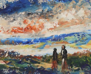 Daniel O'Neill (1920-1974) Two Figures in a Landscape  (800-1,200).