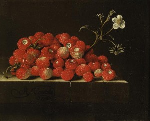 Adriaen Coorte Wild strawberries on a ledge ($800,000-1.2 million)