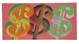 ANDY WARHOL (1928-1987) Triple Dollar Sign ($750,000-950,000). Courtesy CHRISTIE'S IMAGES LTD. 2015