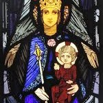 A stained glass Harry Clarke Studios panel, Kildimo Church, Co. Limerick (7,000-10,000).