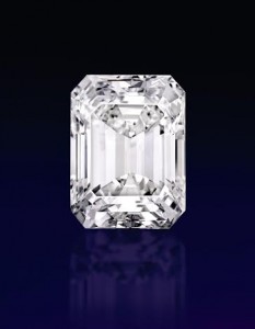The 100-carat perfect diamond in a classic emerald-cut