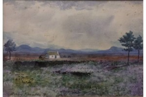 Percy French - West of Ireland cottage in a landscape (watercolour) (3,000-4,000).