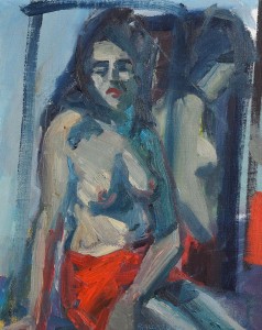 Brian Ballard RUA (b.1943) Woman in Red Skirt (2010)  sold for 1,400