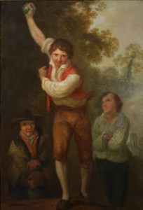 Is this painting the earliest known depiction of Irish road bowling?