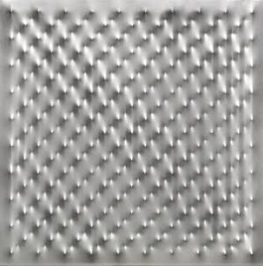 Enrico Castellani Superficie argento acrylic on canvas (150,000-200,000).