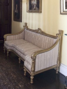 A 19th century carved gilt wood sofa in Louis XVI style (3,000-5,000).
