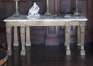A Palladian revival carved gilt wood side table (5,000-7,000).