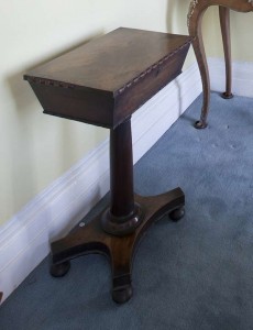 An Irish William IV tea poy by William and Gibton (800-1,200).