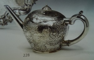 Later chased Dublin George I 1714 teapot no maker's mark.