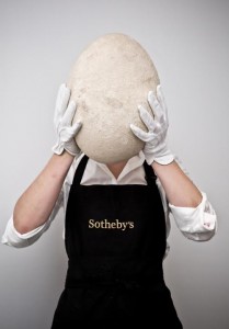 An intact and complete Elephant Bird Egg, Madagascar, 17th-century or earlier. Copyright Sotheby’s.