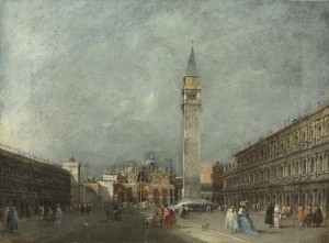 Francesco Guardi (1712-1793).  One of a pair of Venetian views: >The Piazza San Marco looking towards the Basilica  © Christie’s Images Limited 2015