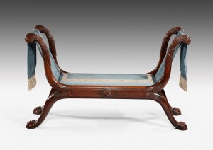 A Regency mahogany long stool c1820 at Anthony Fell.