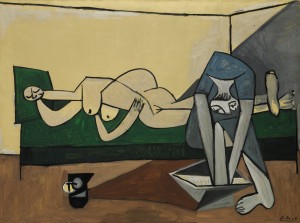 Pablo Picasso - Nu couche et femme se lavant les pieds.