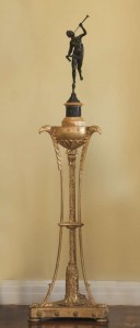 An important pair of Irish Regency torcheres attributed to del Vecchio, Dublin.