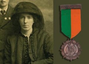 Kathleen Clarke with her 1916 Bronze Medal.