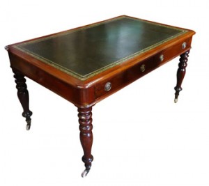 19th century mahogany pedestal writing table  (1,200-1,800).