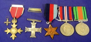 The medal set including the Military Cross  awarded to Tom Duggan.