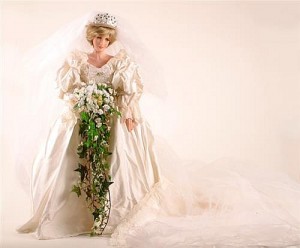 Paul Crees, HRH Diana Princess of Wales wearing silk bridal gown by Elizabeth Emanuel (2,000-2,500).