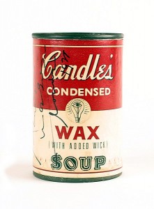 Andy Warhol signed Candles Condensed Wax (With Added Wick) Soup (500-700).