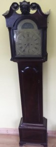 A George III longcase clock by Isaac Bull of Dublin.