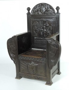 This 19th century carved oak surprise armchair in the Tudor style sold for 5,200 over a top estimate of 1,750.