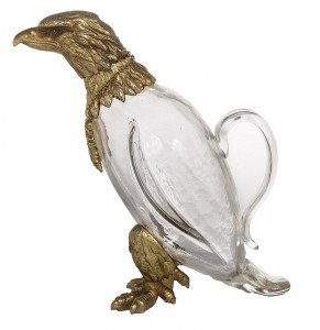 A decanter in the shape of an eagle.