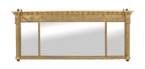 A 19th century gilt wood and gesso over mantle mirror (300-400).