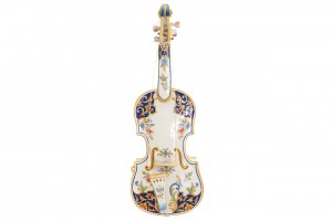 A 19th century Italian miniature faience violin