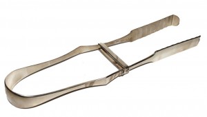 A bread tongs by Cork silversmith Richard Garde with Dublin marks for 1828.