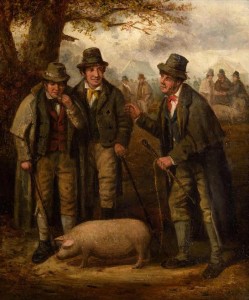 The Pig Market by tCharles Henry Cook (3,000-5,000).