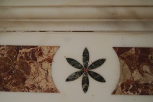 A detail of the marble inlay.