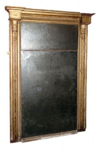 18th century Irish giltwood pier mirror with original plate previously owned by Marika Guinness of 50 Mountjoy Square Dublin 