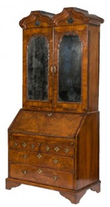 A c 1710 Queen Anne walnut bureau cabinet (9,000-14,000)