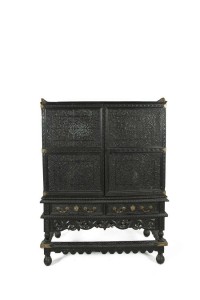 The South Indian cabinet engraved with the emblem of Tipu Sultan. (4,000-6,000)