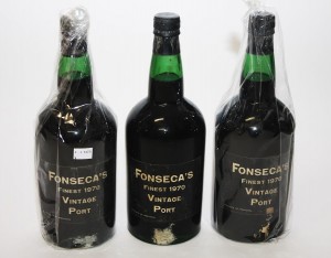 Three magnums of Fonseca 1970 vintage port.