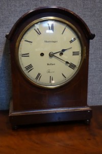 A mid 19th century bracket clock by Shortsinger of Belfast (1,500-2,000).