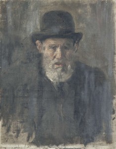 Study of a man in bowler hat (20th Century English School) (50-100).