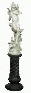 Cristoforo Vicari (b1848) - a carved marble sculpture of a woodland nymph.