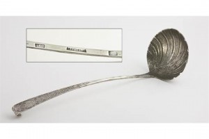 This soup ladle by Samuel Johns, Limerick sold for 7,600.